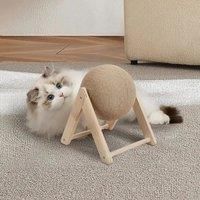 Wooden Cat Scratching Ball Kitten Scratcher Toy