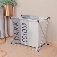 3 Section Laundry Hamper basket, Light and Dark Colour