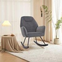Grey Frosted Velvet Rocking Chair for Living Room