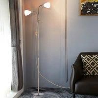 Adjustable Standing Double Headed Floor Lamp, Bronze