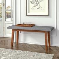 Mid Century Backless Linen Upholstered Dining Bench
