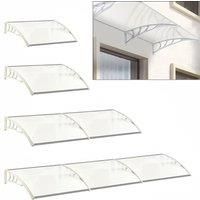 Door Canopy Awning Window Rain Snow Shelter Curved Sheet, White 150CM/270CM