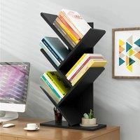 Livingandhome Rustic Standing Tree Bookshelf Wood Display Rack Kids Bookshelf Bookshelves for Home