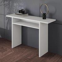 120CM White Wall Fixed Side Console Table with Drawer for Bedroom Living Room Office
