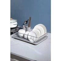 Metal Dish Drying Rack Dish Drainer Rack with a Removable Tray