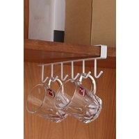 Cups Storage 6 Hooks Kitchen Utensil Hanging Hook Rack Holder Under Cabinet Closet