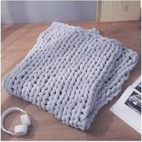 Chunky Knit Throw Blanket 60x60cm