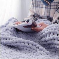100*120cm Hand-Woven Chenille Blanket for Couch and Bed