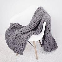 120x180cm Chunky Knit Throw Blanket