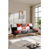 2-Seater Multicolour Checkered Sofa Bed