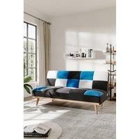 2-Seater Multicolour Checkered Sofa Bed