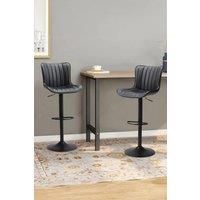 Set of 2 Gas Lift Faux Leather Bar Stool
