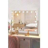 15 LED Lights Bulbs Adjustable Angle Hollywood Vanity Mirror Dressing Tabletop,3 Lighting Modes Lighted