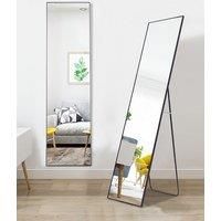 Rectangular Full Length Mirror Freestanding Hanging Black