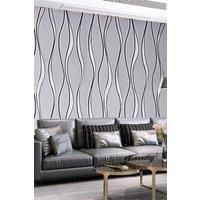 Modern Geometric Wavy Striped Fabric Wallpaper