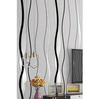 Modern Curve Striped Non-Woven Wallpaper