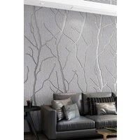 Modern Grey 3D Embossed Velvet Thick Wallpaper
