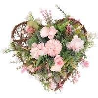Rustic Assorted Flowers Heart-shaped Wreath Wedding Decoration