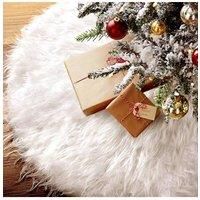 D78cm Snow White Plush Christmas Tree Skirt for Holiday Decoration