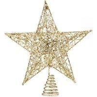 Decorative Star Sequins Christmas Tree Topper with LED Lights