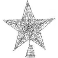 Decorative Star Sequins Christmas Tree Topper with LED Lights