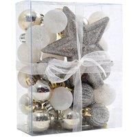 30 Pcs Shatterproof Christmas Ornament Set Xmas Bauble and Snowflake Tree Topper