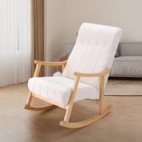 Solid Wood Rocking Chair with Velvet Upholstered