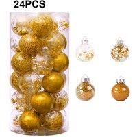 24Pcs Christmas Ball Ornament Set Xmas Tree Bauble Decor
