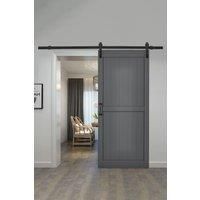 91cm W x 3.5cm D x 213cm H Farmhouse Style Wooden Barn Door with Slide Guide