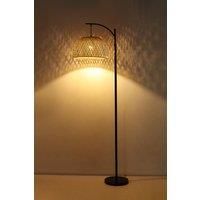 Traditional Woven Rattan Floor Lamp