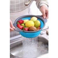 Collapsible Kitchen Silicone Colander Strainer Bowl