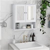 Wall Mount Rectangular Mirror Cabinet Bathroom Organizer
