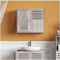 600x492mm Wooden Bathroom Mirror Wall Cabinet