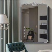 Vintage-Inspired Rectangle Carved Wall Mirror