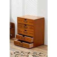 Rustic 5-Drawer Wooden Organizer Box
