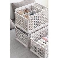 Plastic Stackable Clothes Storage Basket Drawer Organizer