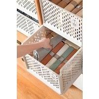 Plastic Stackable Clothes Storage Basket Drawer Organizer