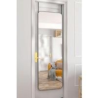 Full Length Mirror with Rounded Corners Door Hanging Black