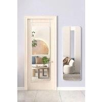 Full Length Mirror with Rounded Corners Door Hanging White