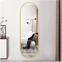 Modern Oval Metal Full Length Wall Mirror
