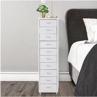 Mobile Filing Cabinet Office Metal Unit 10 Drawers