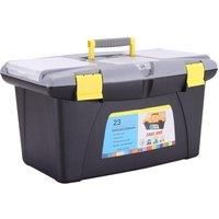Plastic Tool Storage Box Organizer Lockable Case Removable Tray
