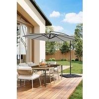 3M Large Banana Cantilever Patio Parasol for Outdoor Sunshade and Rain with a Cross base and a Square Base