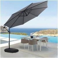 3M Large Banana Cantilever Patio Parasol for Outdoor Sunshade and Rain with Fillable Base on Wheels