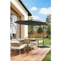 3M Large Banana Cantilever Patio Parasol for Outdoor Sunshade and Rain with a Cross base and a Square Base