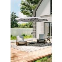 3M Large Rotating Patio Parasol for Outdoor Sunshade and Rain with Floral-Pattern Base