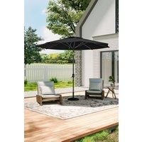 3M Large Rotating Patio Parasol for Outdoor Sunshade and Rain with Floral-Pattern Base