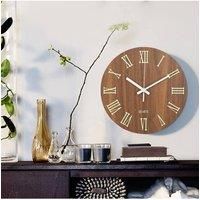 12-Inch Modern Luminous Wood Silent Wall Clock