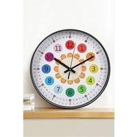 12-Inch Modern Colourful Teach The Time Round Clock