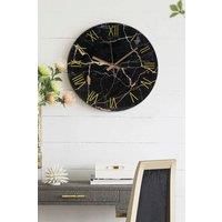 Marble Textured Roman Numeral Wall Clock